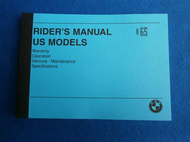 Riders manual US model R65 ab Bj 1980-1985 in english
